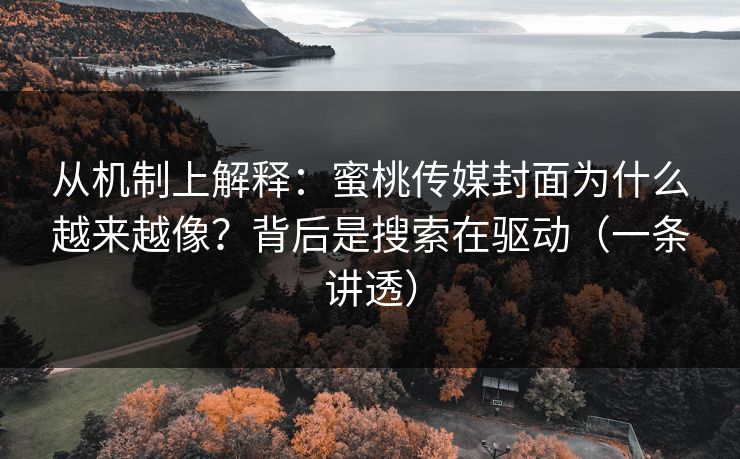 从机制上解释：蜜桃传媒封面为什么越来越像？背后是搜索在驱动（一条讲透）