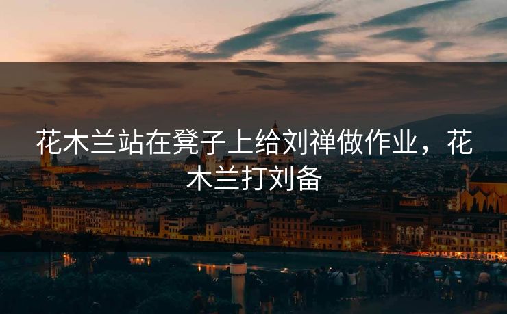 花木兰站在凳子上给刘禅做作业，花木兰打刘备