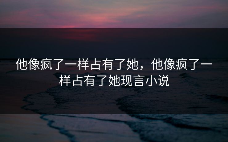 他像疯了一样占有了她，他像疯了一样占有了她现言小说